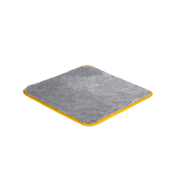 Mikrofaser Super Flausch, Hochflor grau, goldene Randeinfassung, Hochflor, 1 Stück Größe: 38 x 40 x